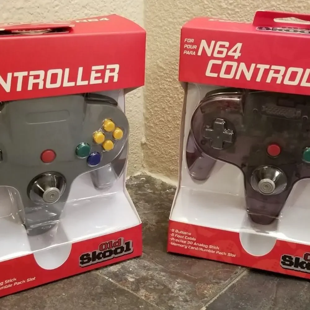 2 N64 Controllers - Grey & Atomic Purple (NEW) - Nintendo64